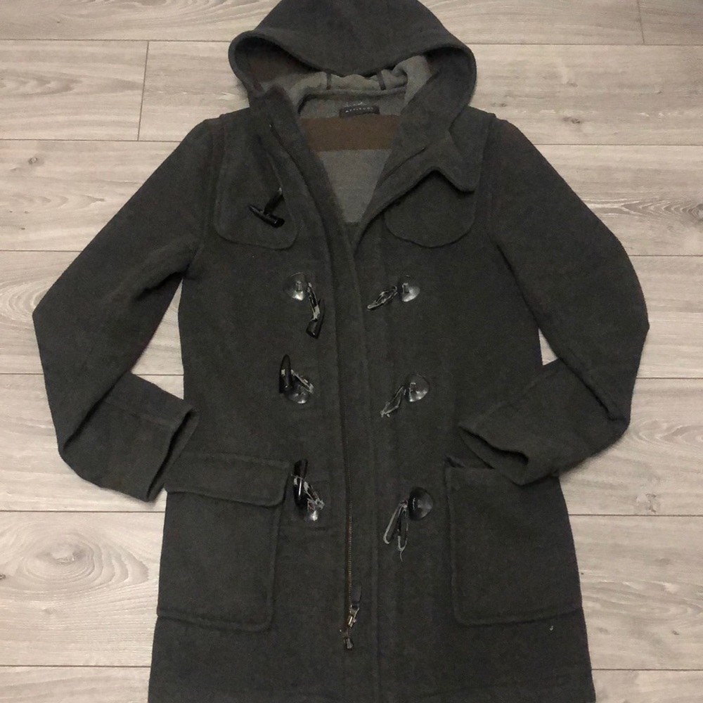 Grey Hooded Wool Jacket - Picture 2 of 6